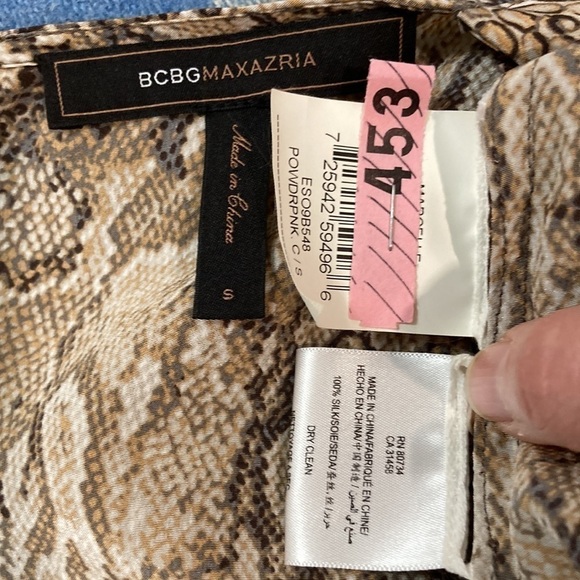 Bcbgmaxazria Romper Marcelle Python Print Silk  Shorts - Picture 16 of 16